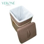 Premium Rectangular Laundry Hamper | Storage Basket with Lid | LB01| VERONE RUGS - Image 2