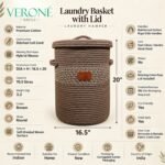 Premium Laundry Hamper | Storage Basket with Lid | LB04 | VERONE RUGS - Image 10
