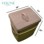 Premium Rectangular Laundry Hamper | Storage Basket with Lid | LB01| VERONE RUGS - Image 4