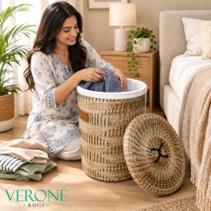 Premium Laundry Hamper | Storage Basket with Lid | SG03 | VERONE RUGS