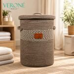 Premium Laundry Hamper | Storage Basket with Lid | LB04 | VERONE RUGS - Image 7